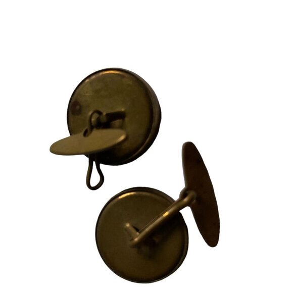 Vintage Men's Round Button Train Cufflinks - Picture 5 of 6